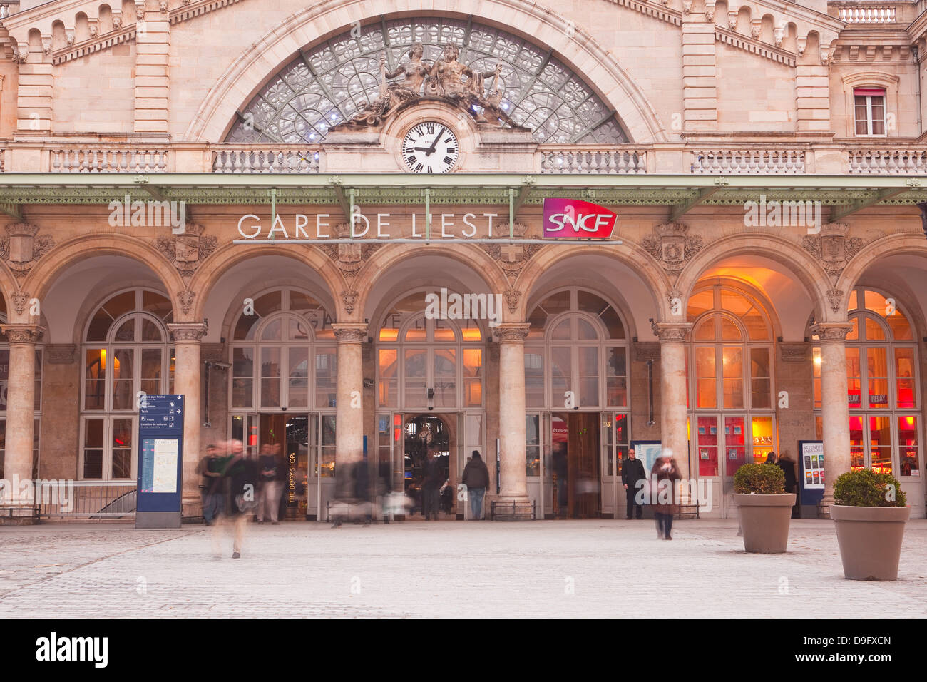 Bahnhof Gare de L'Est in Paris, Frankreich Stockfoto