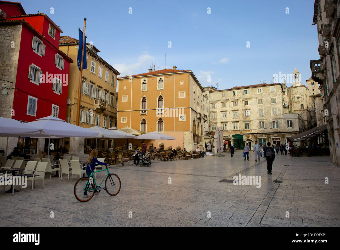 Peoples Square (Pjaca) (Narodni Trg), Altstadt, Split, Dalmatien, Kroatien Stockfoto