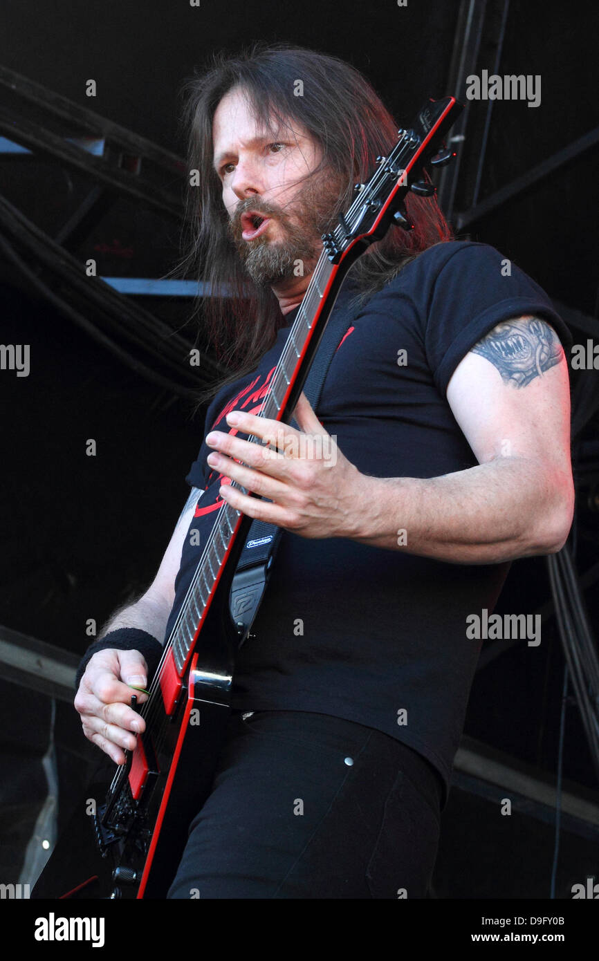 Gary Holt von Slayer der 2011 Soundwave Festival in Bonython Park Adelaide, Australien - 06.03.11 Stockfoto