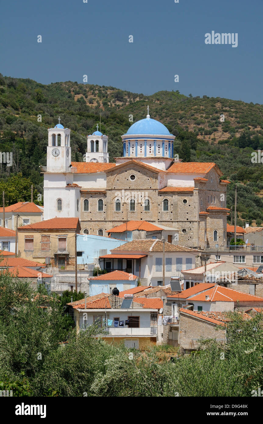 Kirche der Heiligen Dreifaltigkeit, Pagondas, Samos, östliche Sporaden, griechische Inseln, Griechenland Stockfoto Kirche der Heiligen Dreifaltigkeit, Pagondas, Samos, östliche Sporaden, griechische Inseln, Griechenland Stockfoto