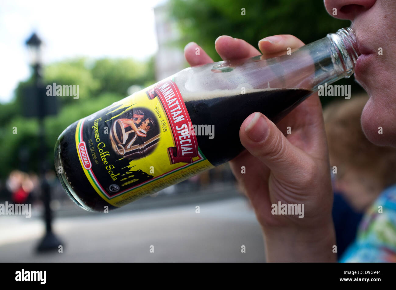Manhattan Special Espresso Kaffee Soda Flasche trinken Stockfotografie