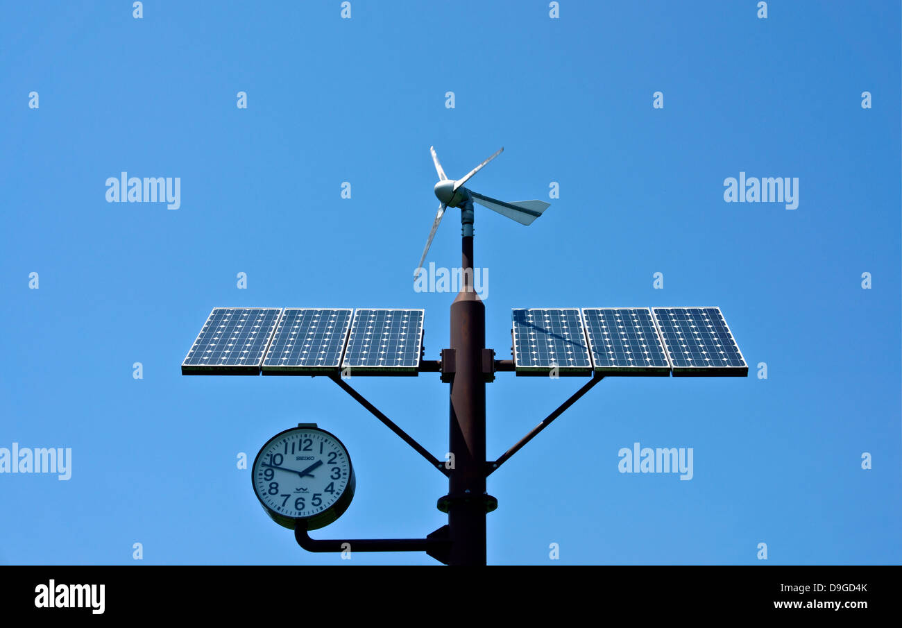 Wind-solar Hybrid Power Generation Uhr Stockfoto