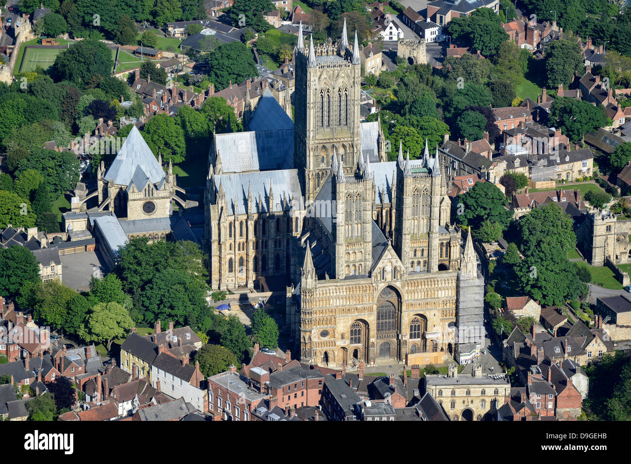 Luftbild der Kathedrale von Lincoln Stockfoto