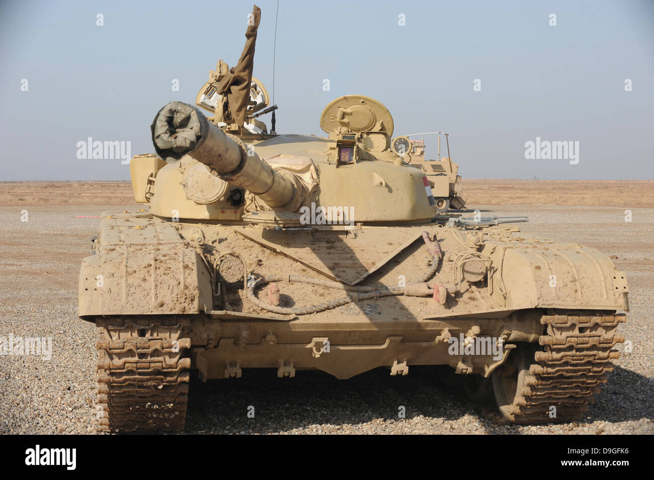 27. Oktober 2008 - einem irakischen t-72 Panzer auf der Besmaya Gunnery Range, Irak. Stockfoto
