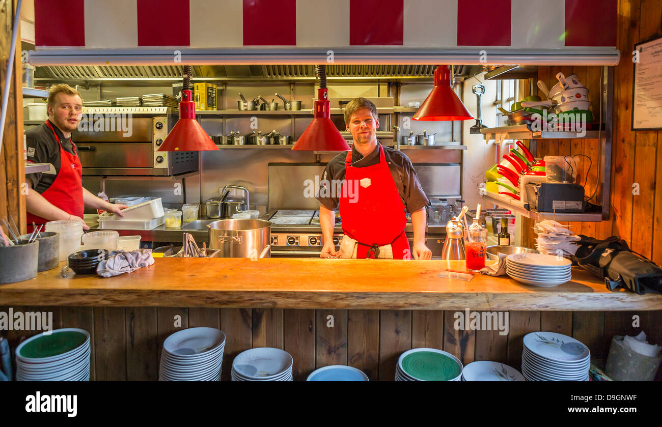 Lokalen Restaurant in Reykjavik, Island Stockfoto