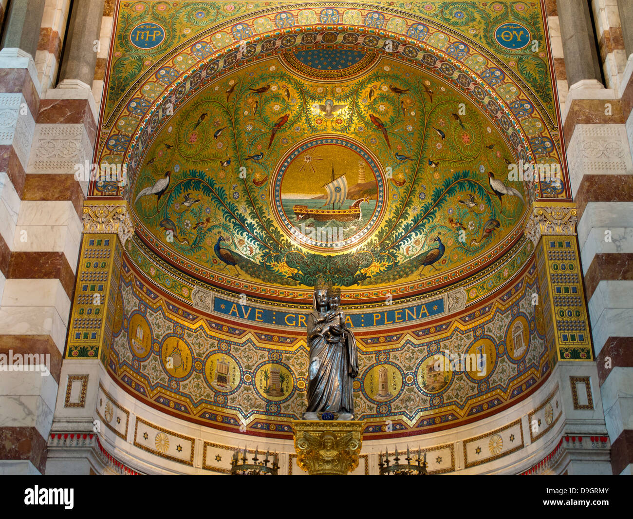 Das Innere des Notre-Dame De La Garde über Marseille, Frankreich 19 Stockfoto