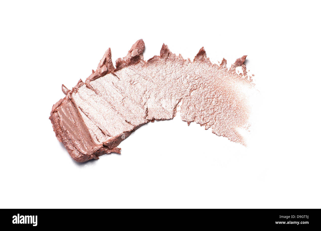 rosa Schimmer Creme Lidschatten Abstrich ausgeschnitten auf weißem Hintergrund Stockfoto