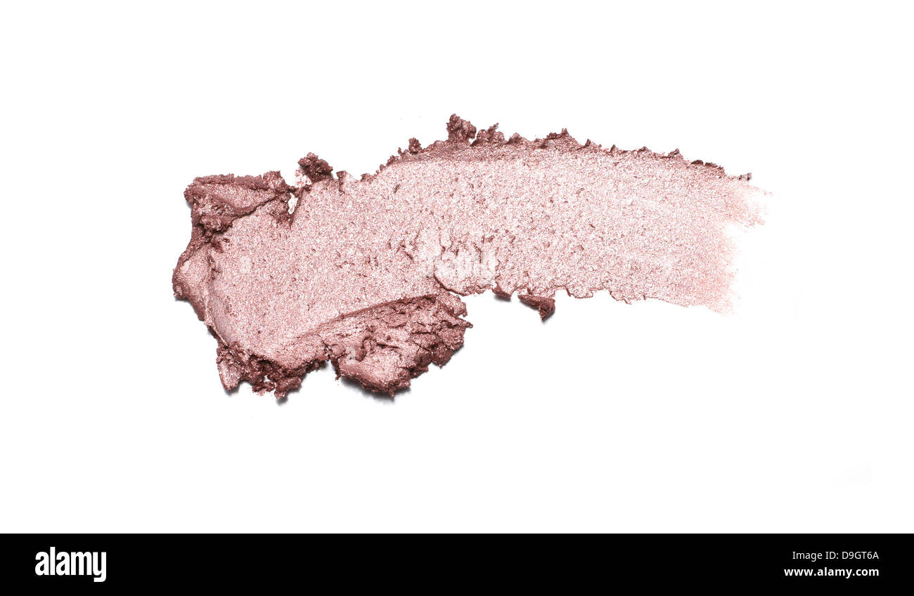rosa Schimmer Lidschatten Abstrich auf einem weißen Hintergrund ausschneiden Stockfoto