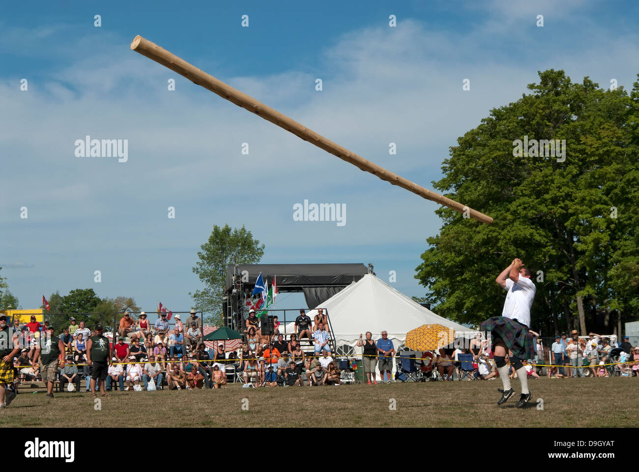 Caber Toss, Highland Games Stockfotografie Alamy