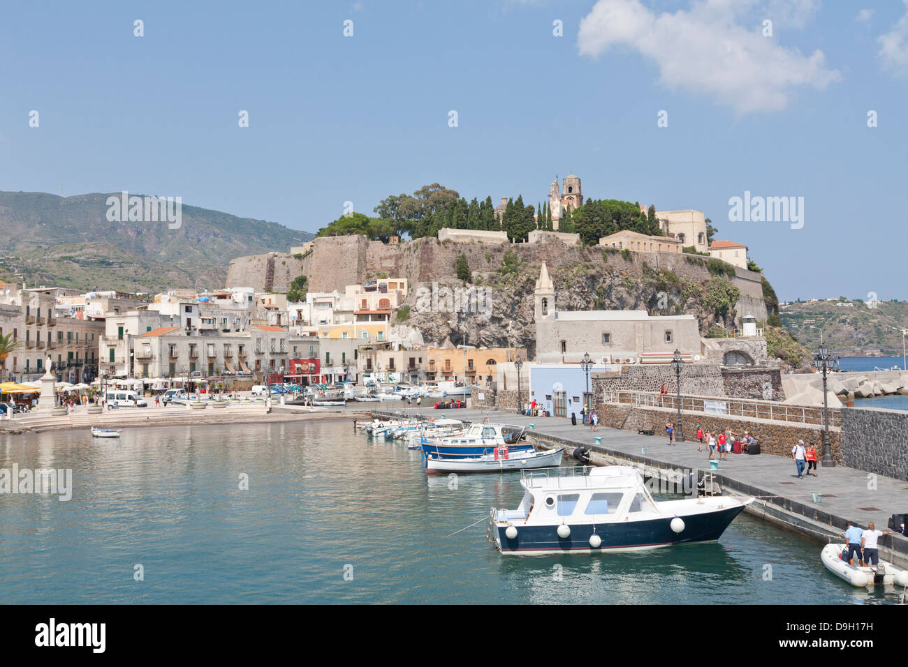 Die alte Zitadelle, Marina Corta, Lipari, Äolischen Inseln, Italien Stockfoto