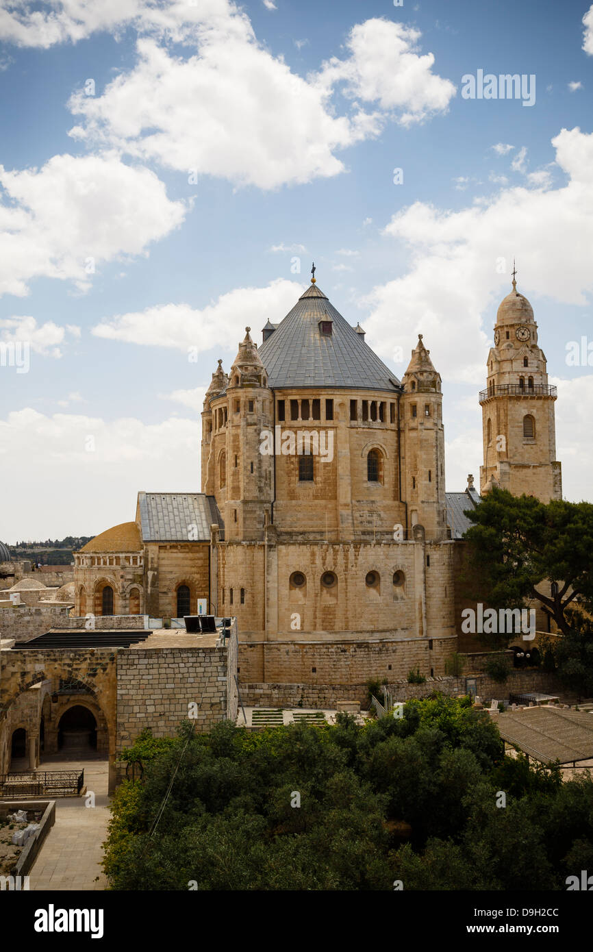 Die Dormitio-Kirche auf dem Berg Zion, Jerusalem, Israel. Stockfoto