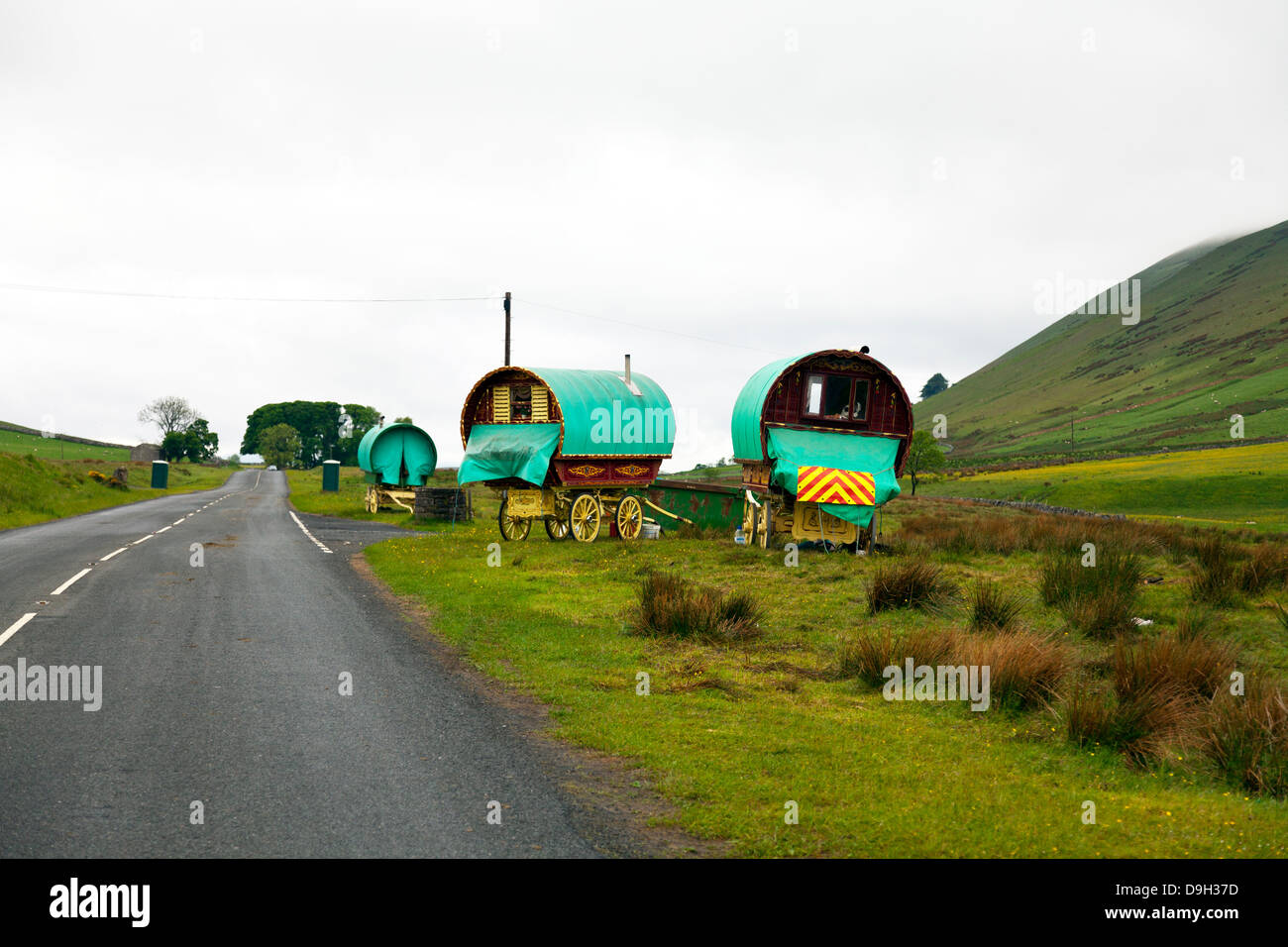 Gypsy Caravan Wagen Waggons, Waggons und Vardos Cumbria, Lake District National Park, Lakeland, UK, England Stockfoto