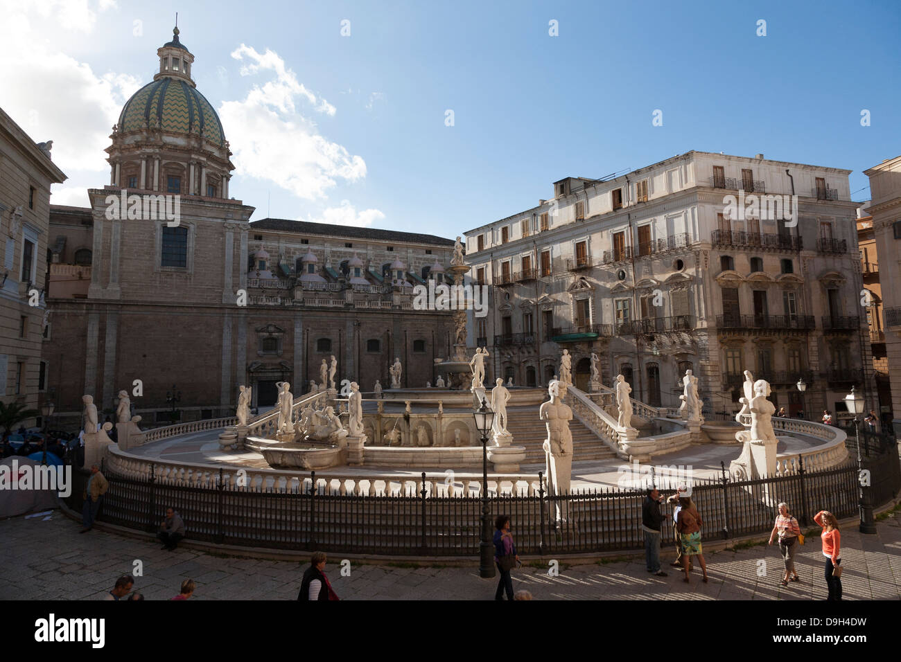 Piazza Pretoria, Pretoria Brunnen Fontana della Vergogna, der Brunnen der Scham, Palermo, Sizilien, Italien Stockfoto