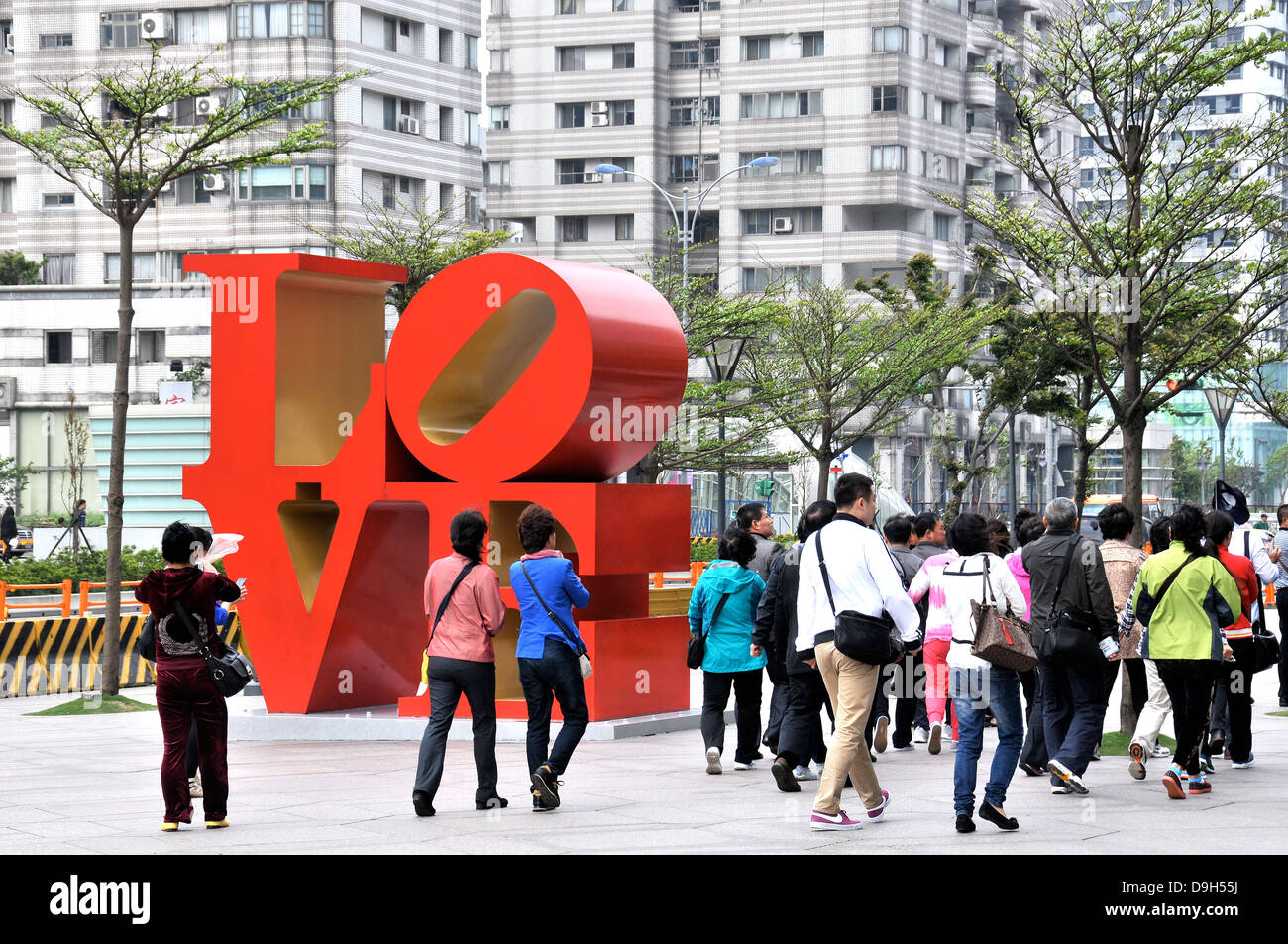 Straßenszene Liebe Skulptur Shif Road Taipei Taiwan Stockfoto