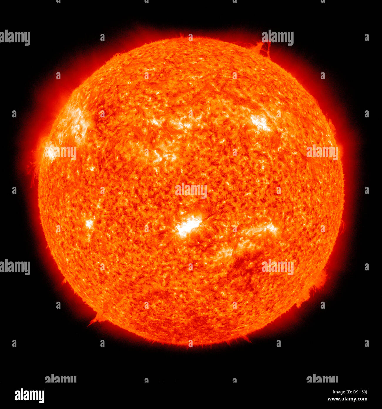 Solare Aktivität auf der Sonne. Stockfoto