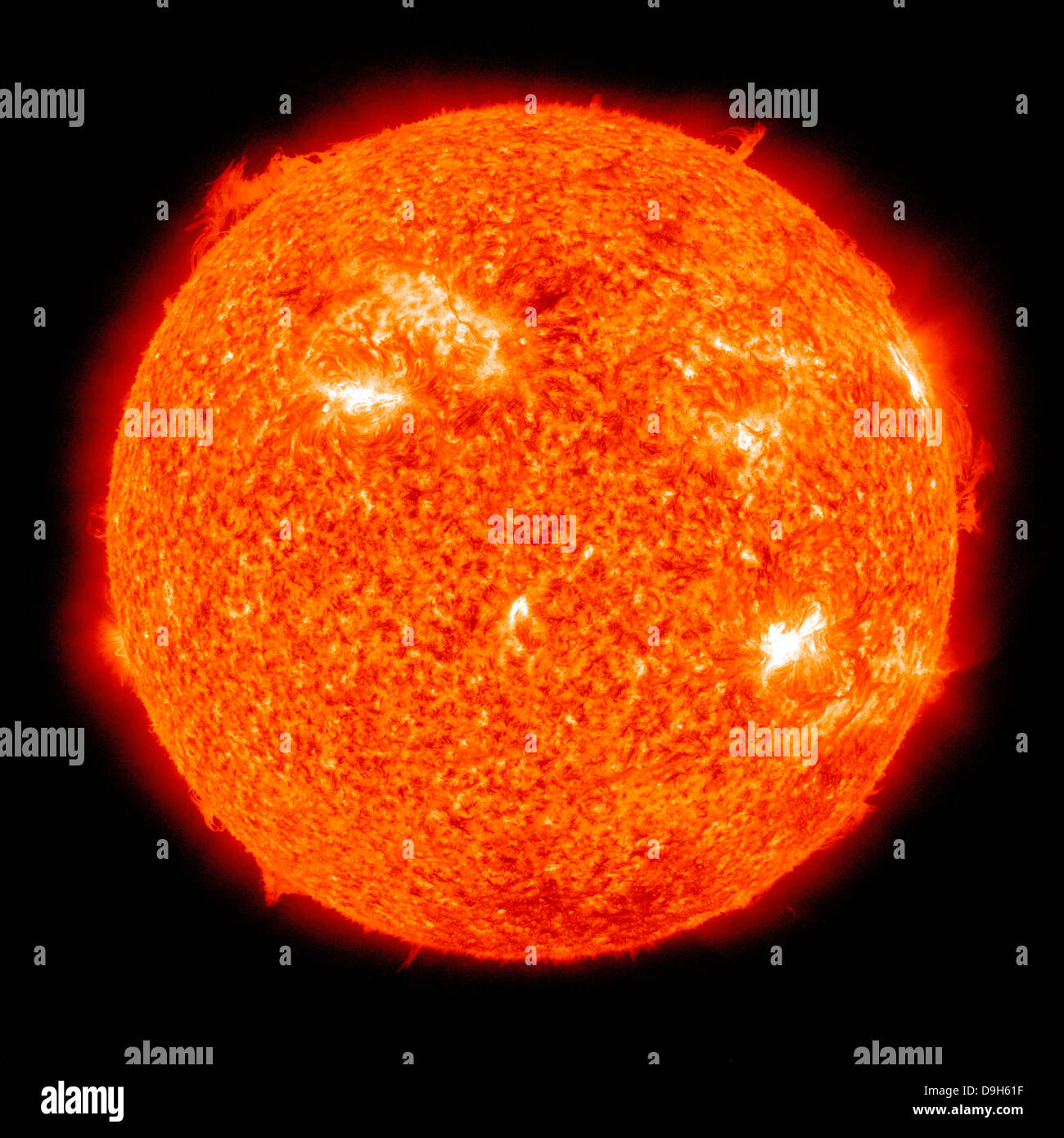 Solare Aktivität auf der Sonne. Stockfoto