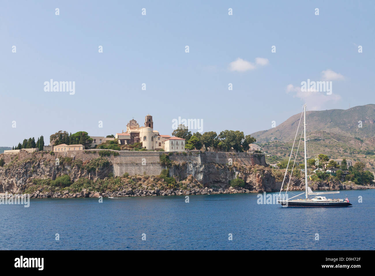 Die alte Zitadelle, Marina Corta, Lipari, Äolischen Inseln, Italien Stockfoto