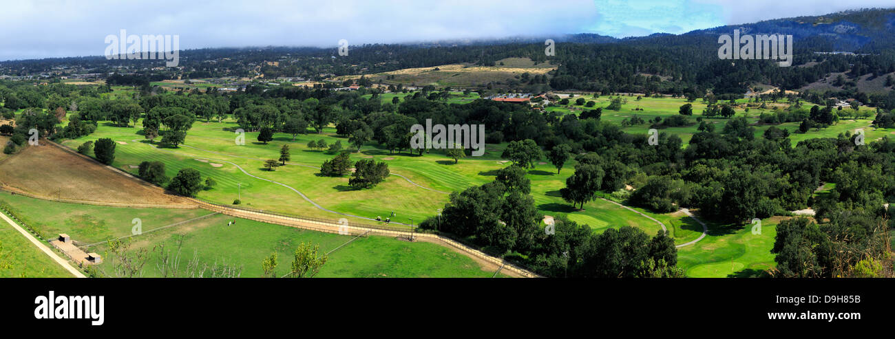 Erhöhten Blick auf Rancho Cañada Golfplatz, Carmel, CA. Stockfoto