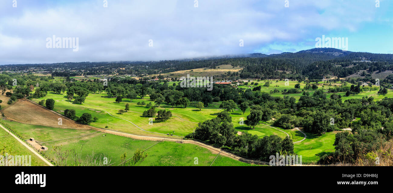 Erhöhten Blick auf Rancho Cañada Golfplatz, Carmel, CA. Stockfoto