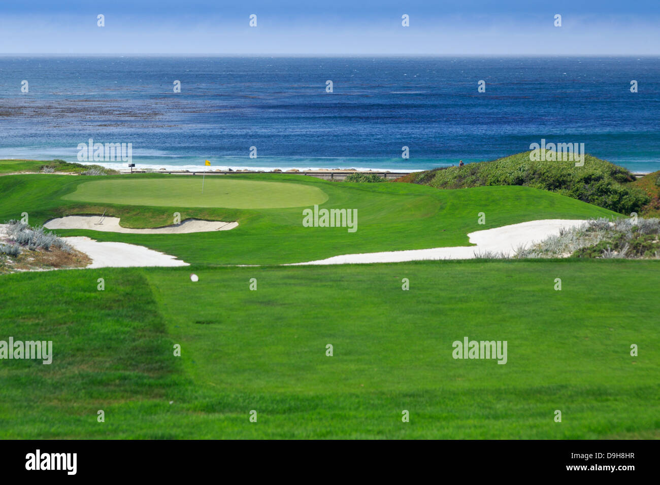 Monterey Peninsula Country Club Dunes Golfplatz. Loch #10. Stockfoto