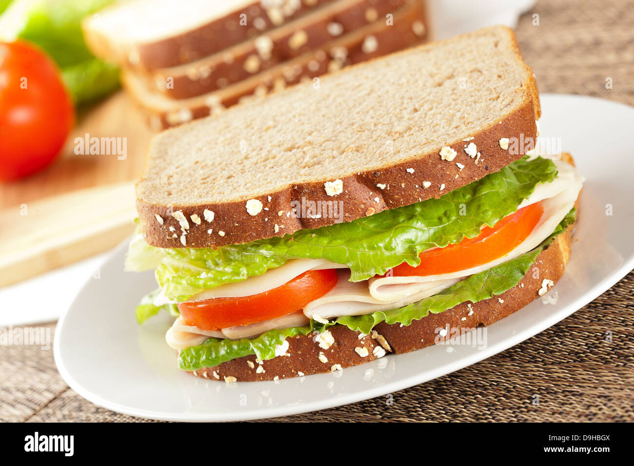 Frische Hausgemachte Truthahn Sandwich Mit Bio Zutaten Hergestellt Stockfotografie Alamy