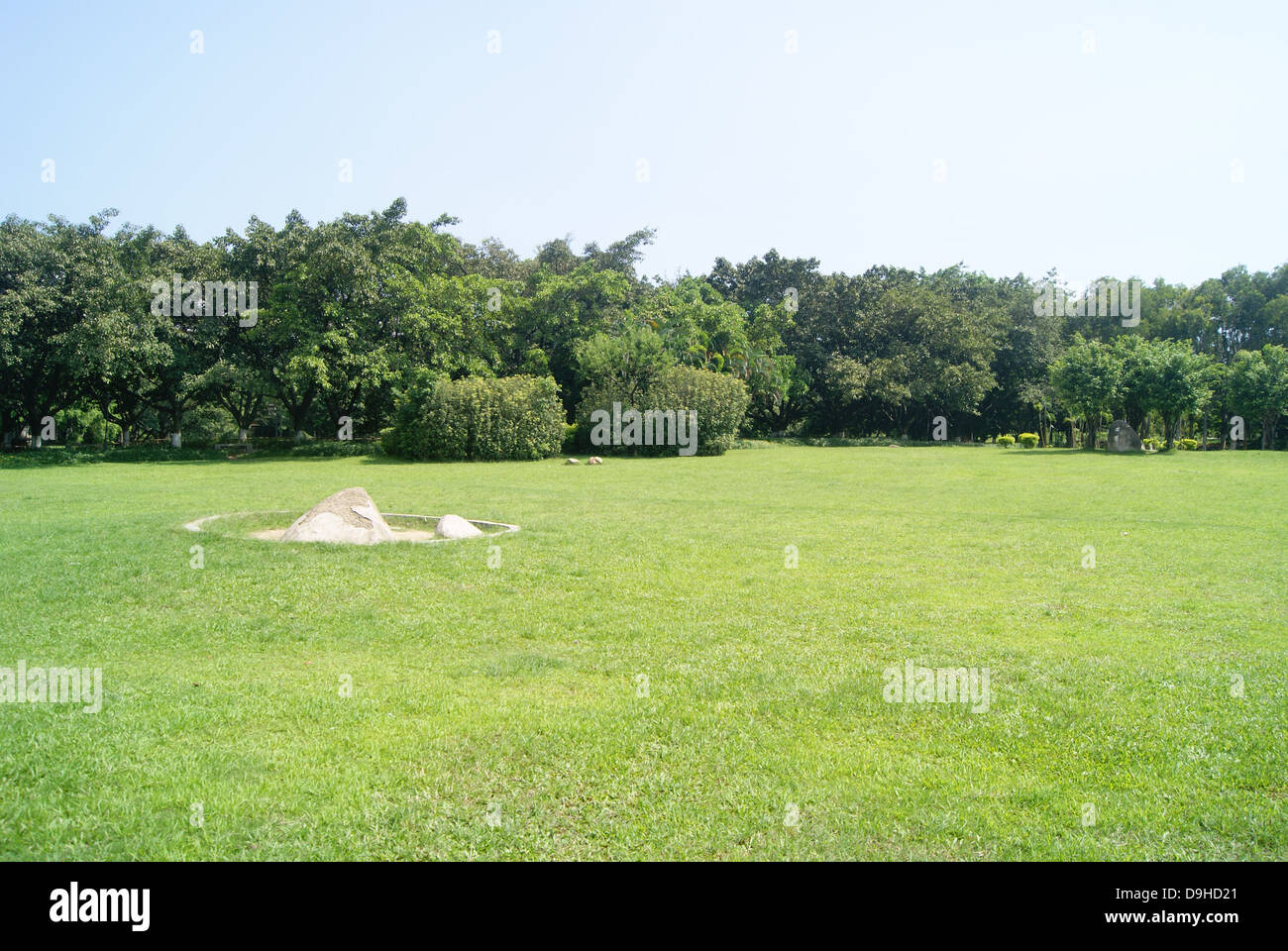 Grün, Rasen, Pflanzen, Rasen, Bäume, Landschaft, Reisen, Sehenswürdigkeiten, Shenzhen, China, Asien Stockfoto