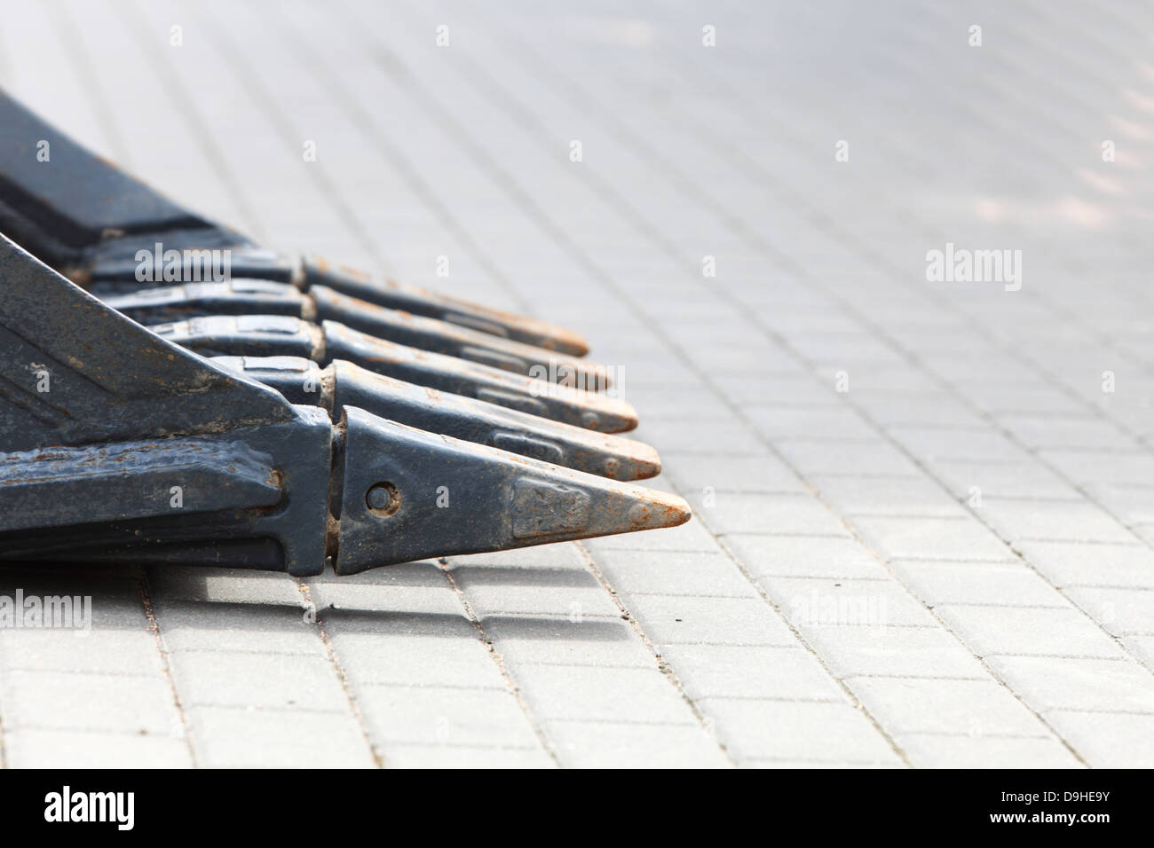 Digger Bagger Schaufel Planierraupe Schaufel industrielle detail Stockfoto