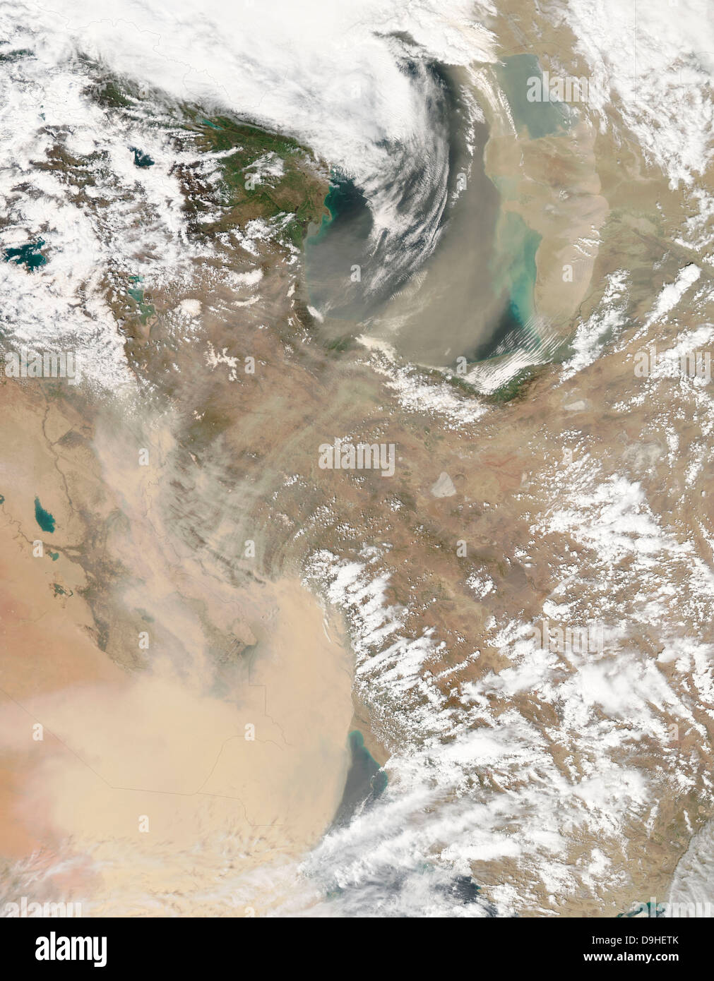 Eine intensive Sandsturm weht über den Nahen Osten. Stockfoto