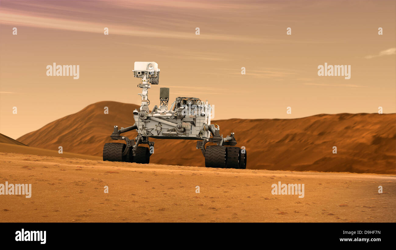 Künstler-Konzept der NASA Mars Science Laboratory Curiosity Rover. Stockfoto