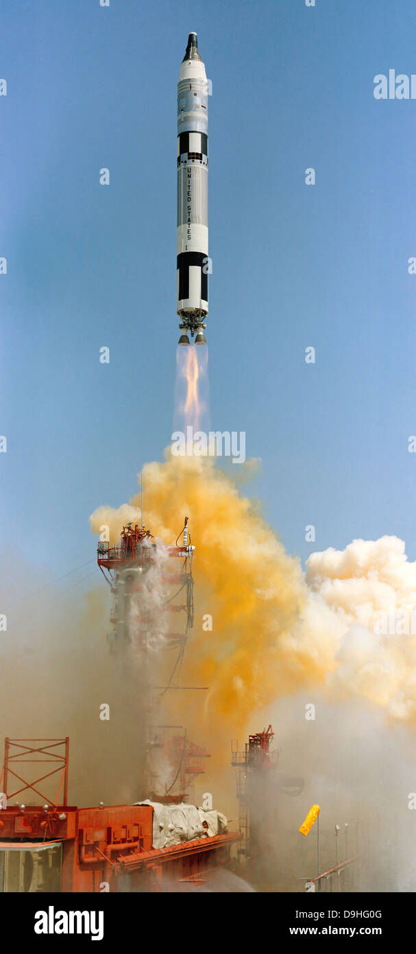 3. Juni 1965 - startet die Gemini-Titan-4 Raumfahrt von Cape Canaveral, Florida. Stockfoto