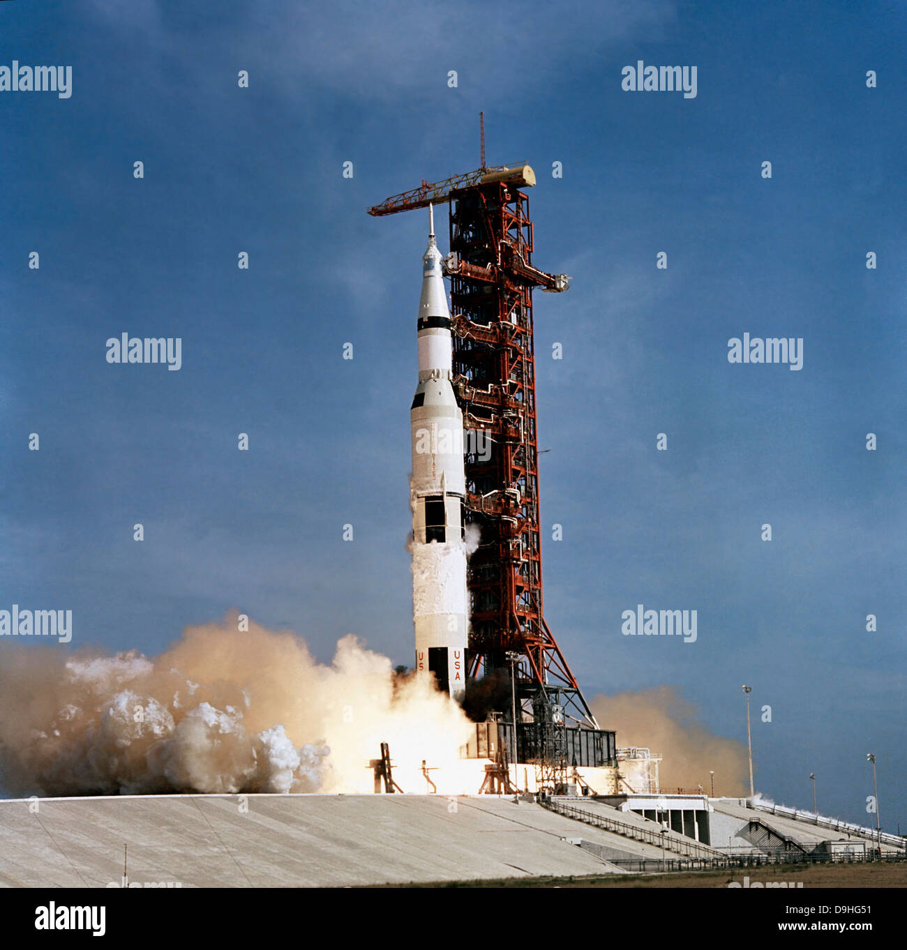 Apollo 11 Raumfahrzeug dem Start vom Kennedy Space Center. Stockfoto