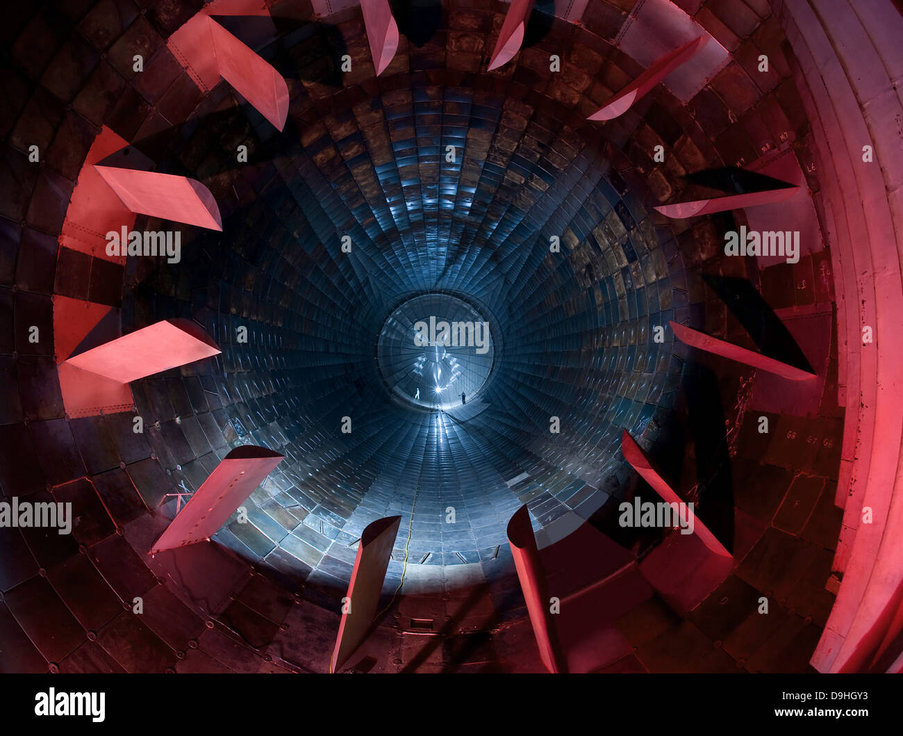 Im Abschnitt Diffusor ein 16-Fuß-Überschall-Windkanal. Stockfoto