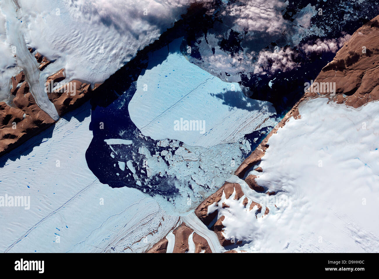 Eine massive Eis Insel bricht der Petermann-Gletscher in Grönland. Stockfoto