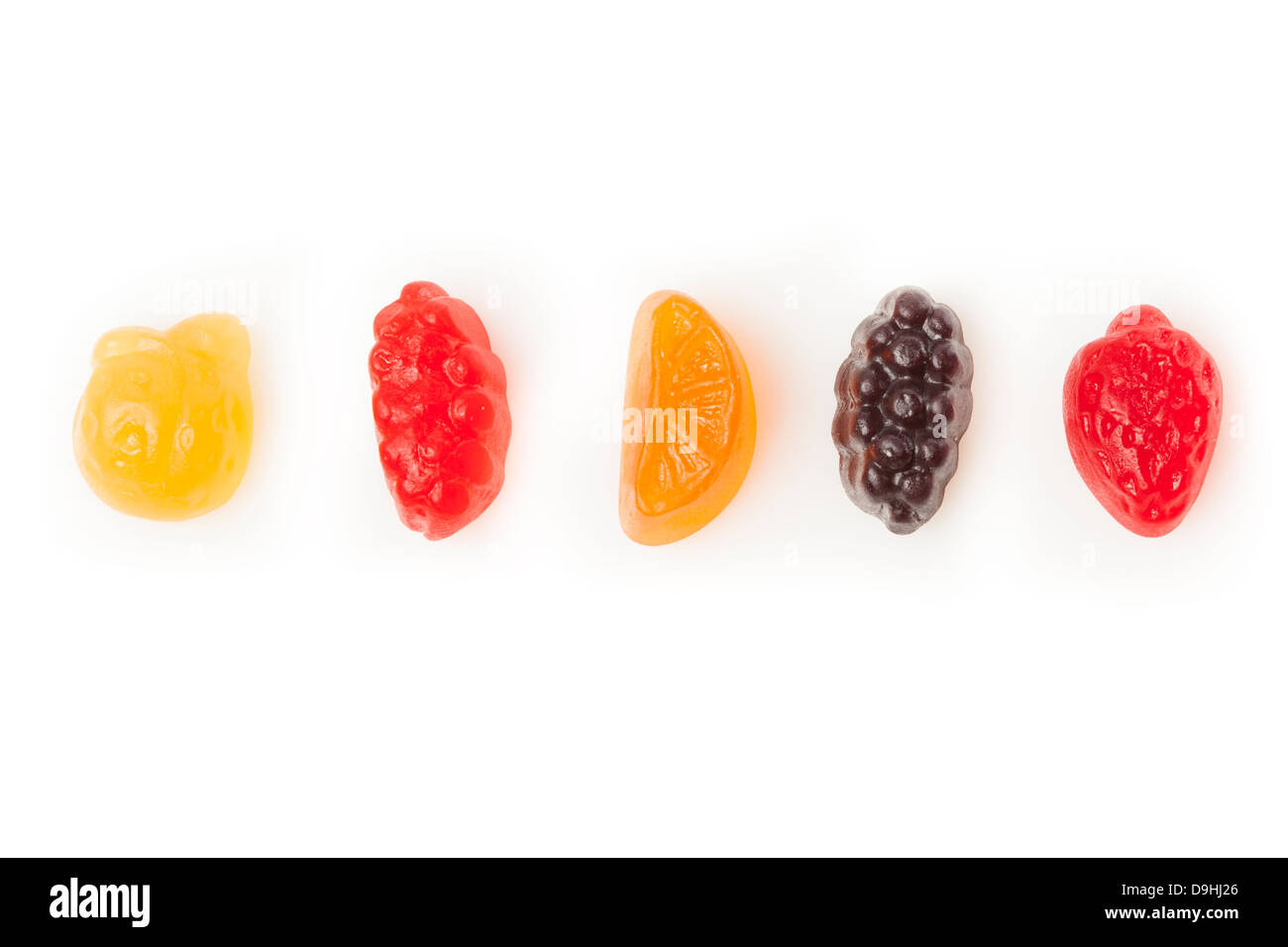 Leckere Bio-Obst Gummibärchen Snacks für Kinder Stockfoto