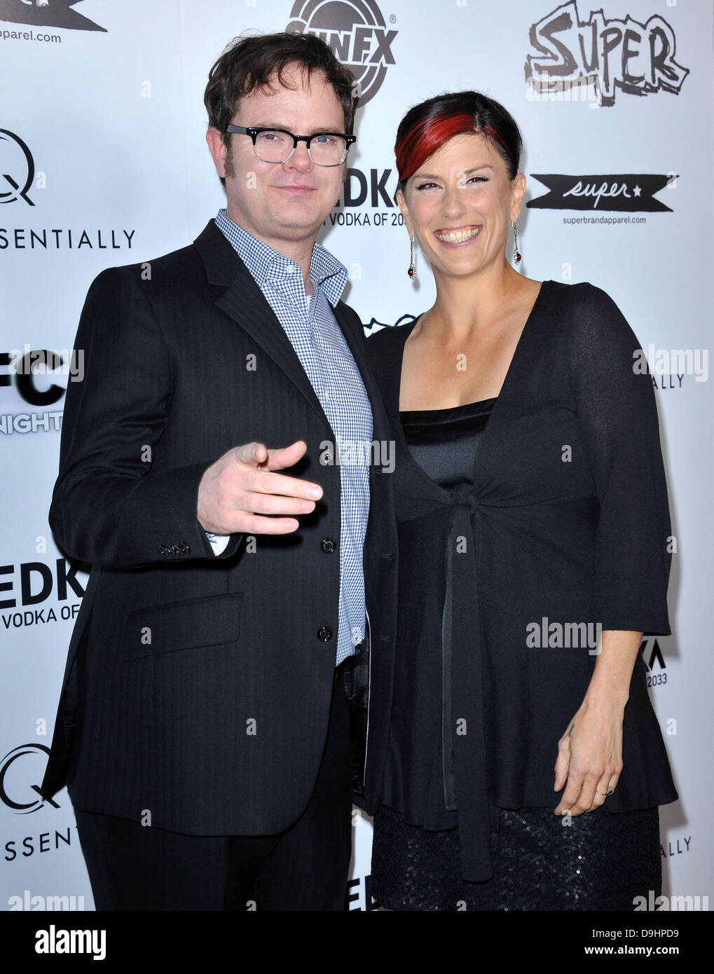 Rainn Wilson und seine Frau Los Angeles Premiere von "Super" statt im ägyptischen Theater - Ankünfte Los Angeles, Kalifornien - 21.03.11 Stockfoto