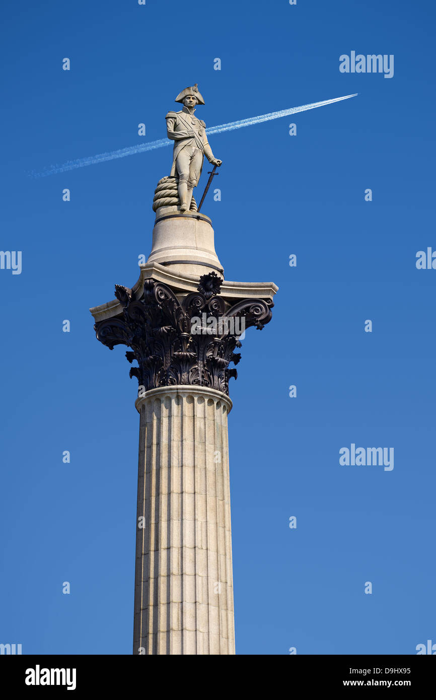 Nelsons Säule, Trafalgar Square, London, England, Vereinigtes Königreich. Stockfoto