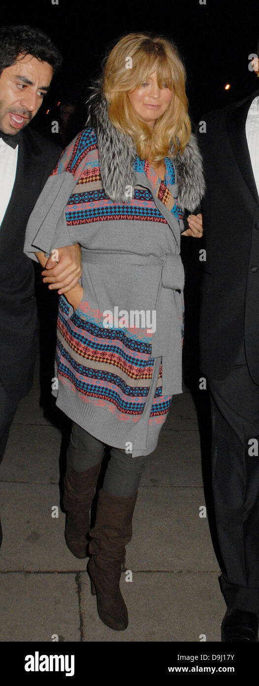 Goldie Hawn, in einem Hotel nach dem Besuch der Gorby 80 - Gala-Konzert in der Royal Albert Hall London, England - 30.03.11 Stockfoto