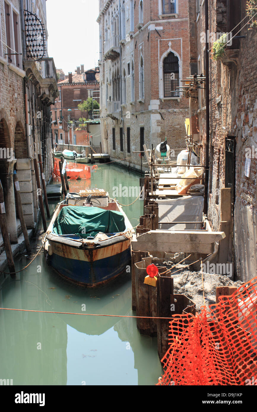 Bauarbeiten in Venedig Stockfoto