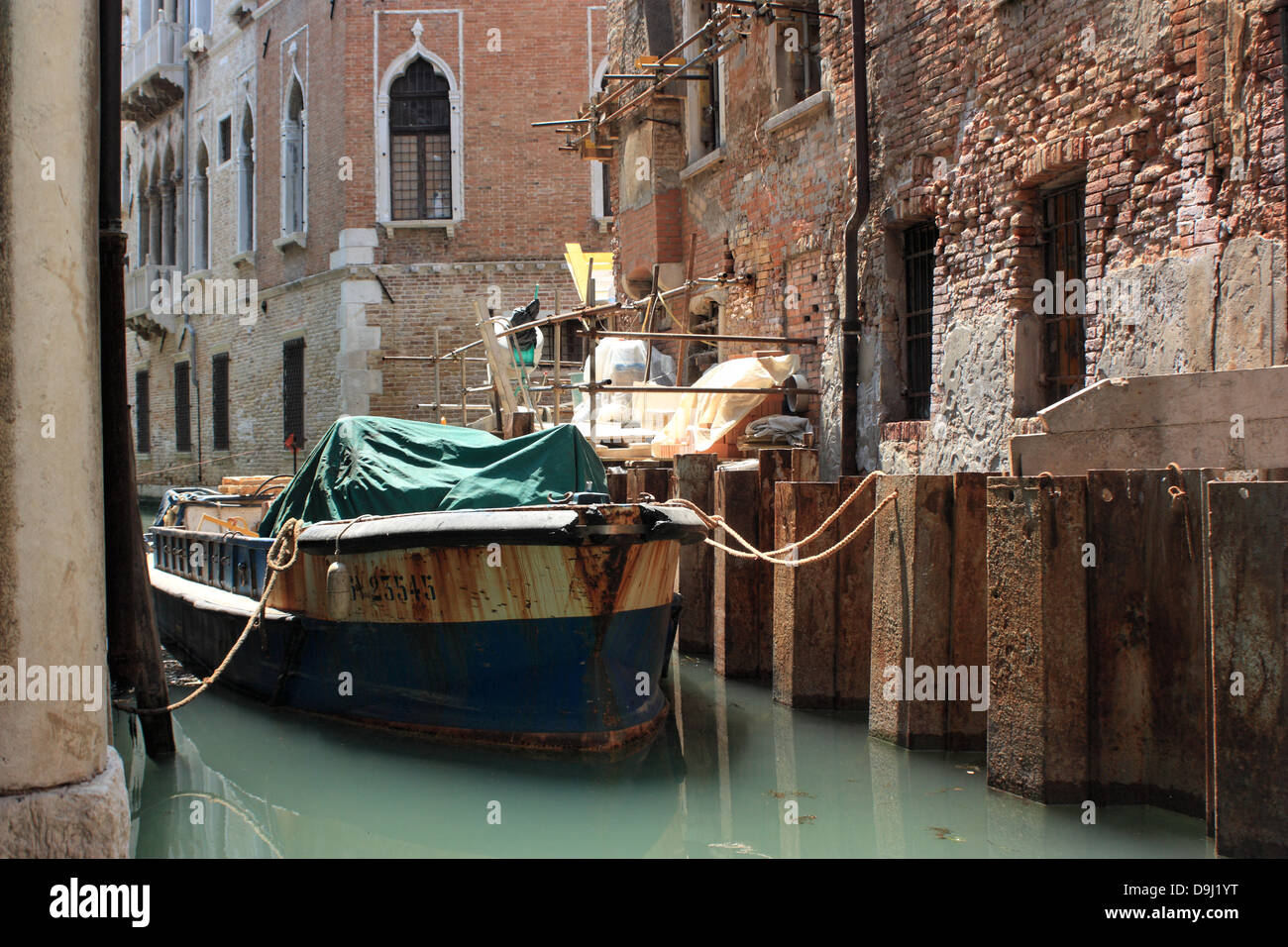 Bauarbeiten in Venedig Stockfoto