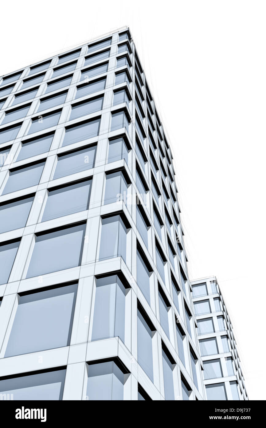 Architektur Moderner Blaue Wolkenkratzer Zeichnen Stockfoto Bild