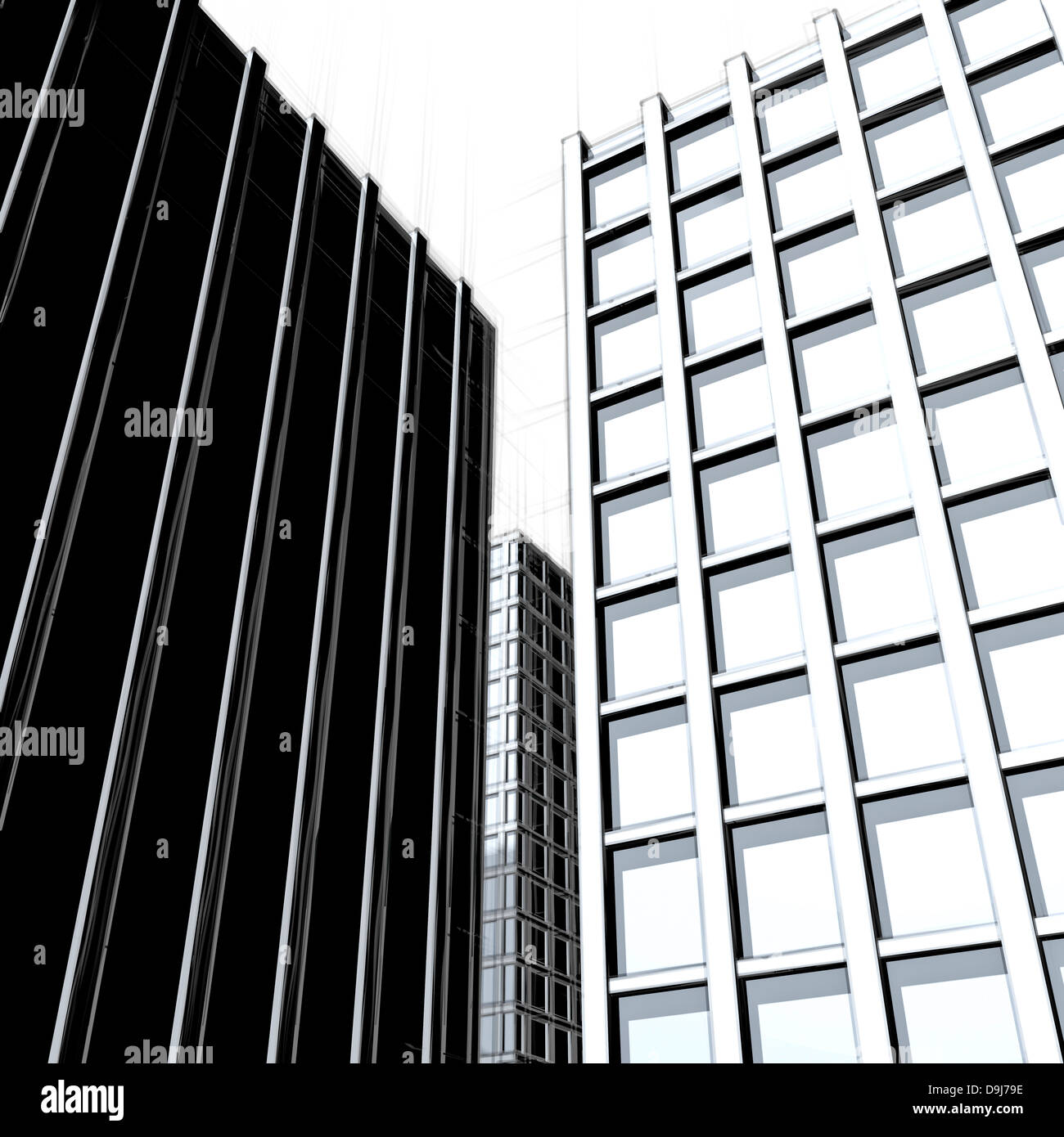 Zeichnung von dunklen modernen Stadtbild Stockfoto
