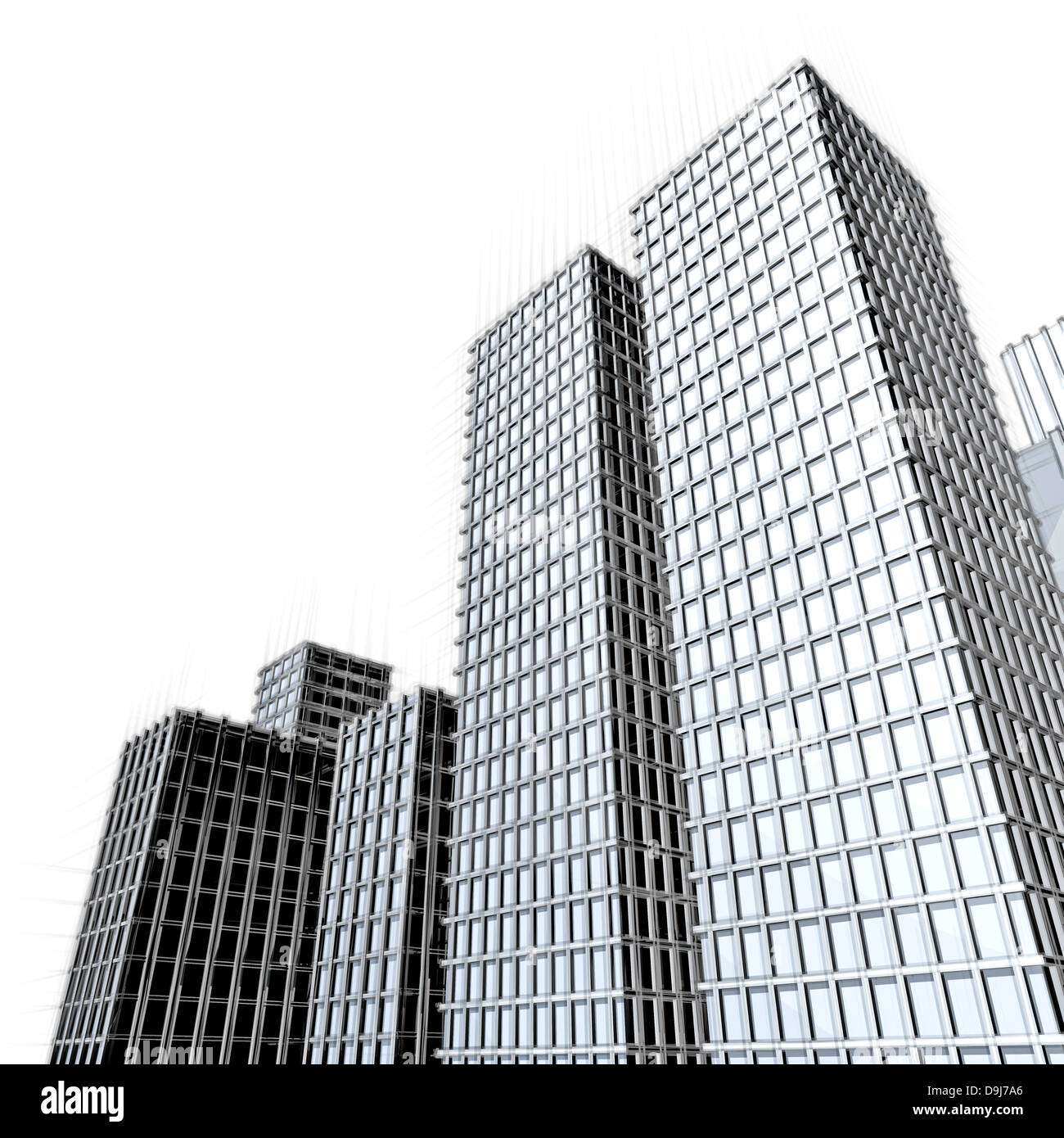 Architektur der großen Wolkenkratzern Innenstadt zeichnen Stockfoto