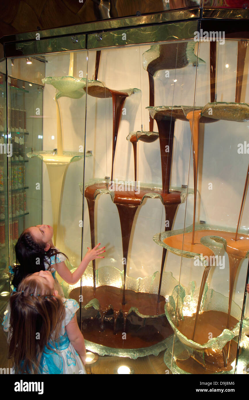 Las Vegas Nevada, The Strip, South Las Vegas Boulevard, Bellagio, Hotel, Casino, Jean-Philippe Patisserie, der größte Schokoladenbrunnen der Welt, Süßigkeiten, Stockfoto