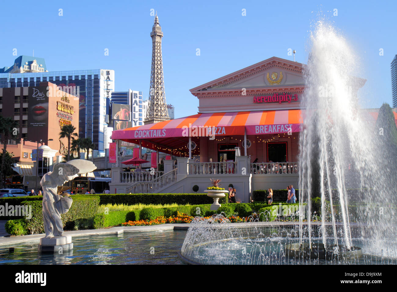 Las Vegas Nevada, The Strip, South Las Vegas Boulevard, Caesars Palace Las Vegas Hotel & Casino, Garten, Brunnen, Wasser, Serendipity 3, Restaurant Stockfoto