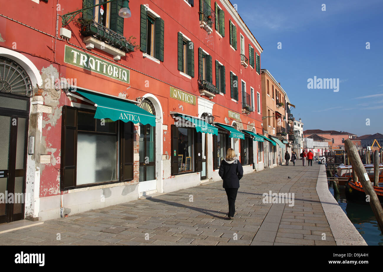 Eine Trattoria oder ein informelles Restaurant an Murano Venedig Italien Stockfoto