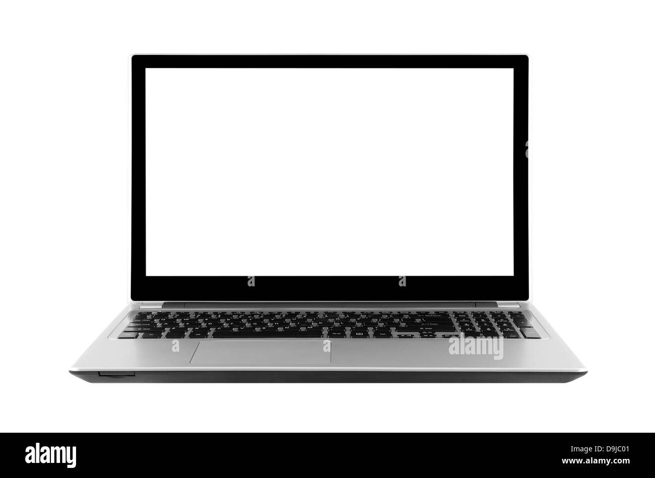 Laptop, isoliert auf weiss mit Beschneidungspfad Stockfoto