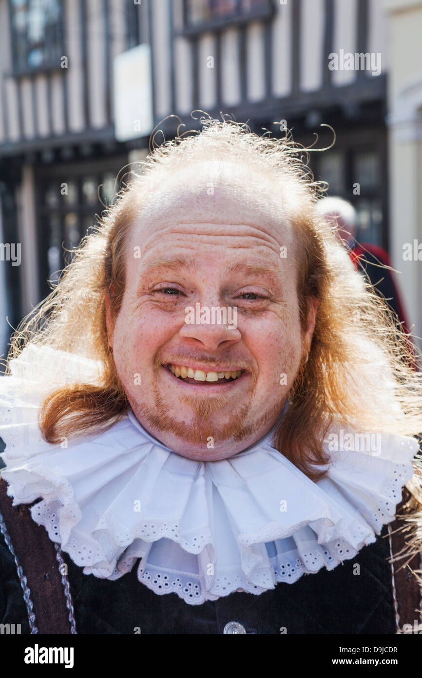 England, Warwickshire, Stratford-upon-Avon, des Shakepeare Birthday Parade, Porträt von Shakespeare-Charakter Stockfoto