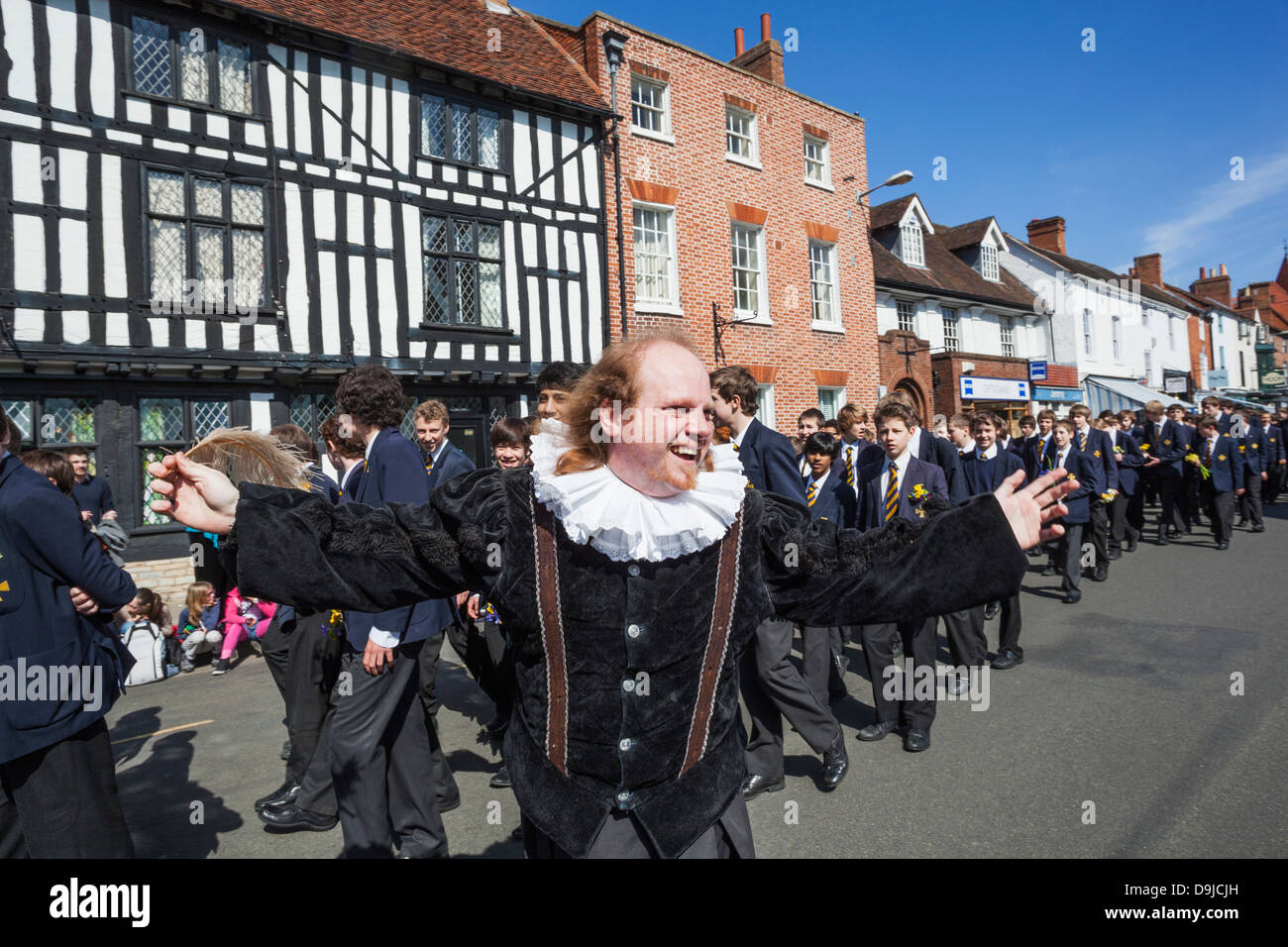 England, Warwickshire, Stratford-upon-Avon, Shakespeare's Geburtstag Parade, Porträt von William Shakespeare Charakter Stockfoto