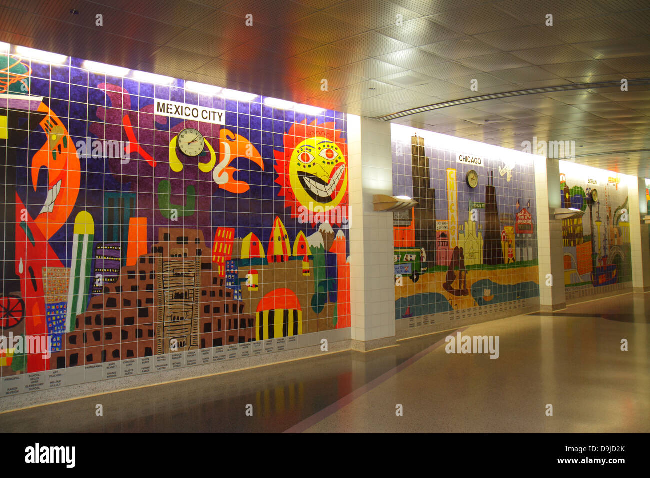 Las Vegas Nevada, McCarran International Airport, LAS, Terminal, Gate, Wandbild mit Keramikfliesen, Beifahrer, Fahrer, NV130402036 Stockfoto