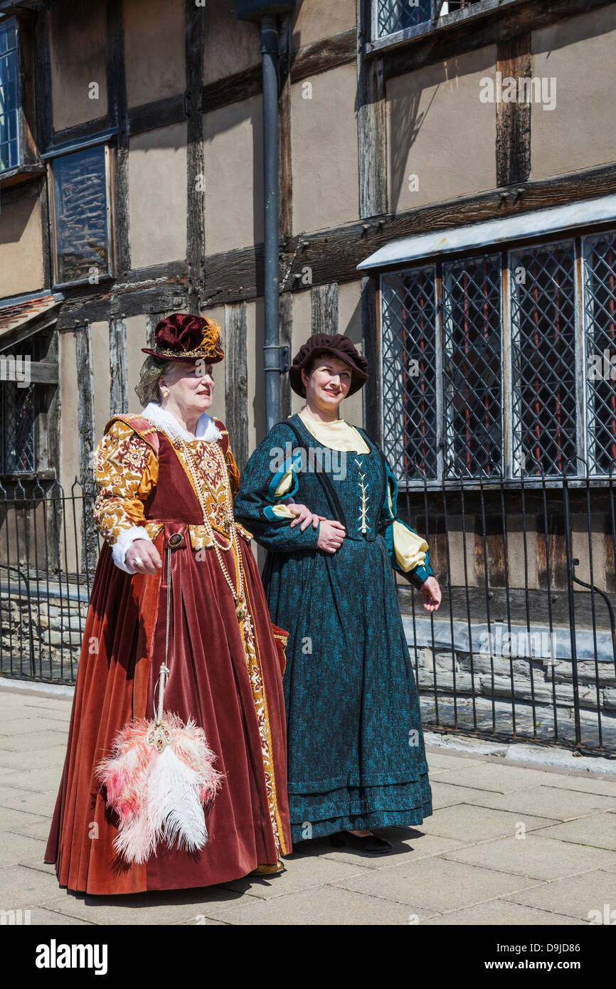 Damen Kostüm Tudor England, Warwickshire, Stratford Stockfoto
